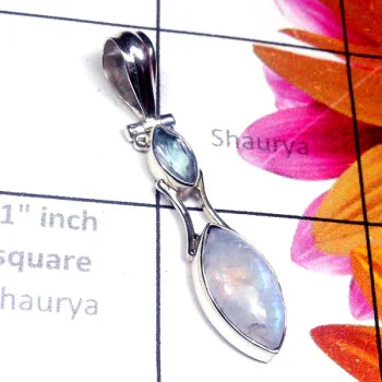 Rainbow F - SD948-Cut and Cab Gemstone Sterling Silver Pendant Rainbow F - SD948-Cut and Cab Gemstone Sterling Silver Pendant