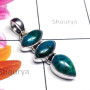 Crysocola I - SD963-Sterling Silver Natural Gemstone Elegant Pendant