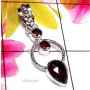 Garnet B - SD978-Exclusive Silver Multi Gemstone Fancy Pendant