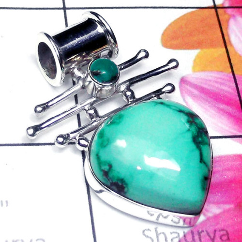 Turquoise Tibet F - SD999-Unique Silver Designer Pendants