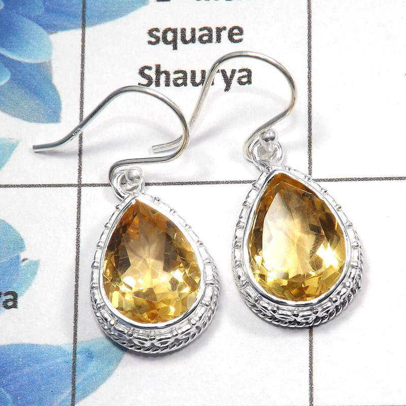 Citrine Cut - D SDE511 - Stunning Natural Citrine Cut Gemstone Designer Earrings 925 Sterling Silver Citrine Cut - D SDE511 - Stunning Natural Citrine Cut Gemstone Designer Earrings 925 Sterling Silver