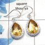 Citrine Cut - D SDE511 - Stunning Natural Citrine Cut Gemstone Designer Earrings 925 Sterling Silver