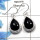 Black Onyx Cab - E SDE511 - Solid 92.5% Sterling Silver Natural Black Onyx Cab Gemstone Designer Earrings
