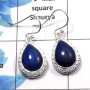 Lapis Cab - F SDE511 - Exclusive Natural Blue Lapis Cab Gemstone Solid 925 Sterling Silver Designer Earrings