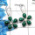 Malachite Cab - C SDE532 - Newly Arrival Natural Green Malachite Gemstone 925 Sterling Silver Flower Design Earrings
