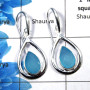 Blue Chalcedony Cut - A SDE533 - Natural Blue Chalcedony Cut Gemstone Solid 925 Sterling Silver Designer Earrings