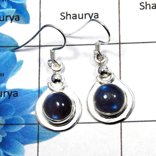 Labradorite Cab - C SDE536 - Solid 925 Sterling Silver Natural Blue Fire Labradorite Gemstone Designer Earrings Labradorite Cab - C SDE536 - Solid 925 Sterling Silver Natural Blue Fire Labradorite Gemstone Designer Earrings