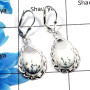 Dendritic Agate Cab - D SDE539 - Solid 92.5% Sterling Silver Natural Dendritic Agate Gemstone Lever Back Designer Earrings