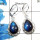 Labradorite Cab - O SDE539 - Natural Blue Fire Labradorite Gemstone 925 Sterling Silver Lever Back Earrings