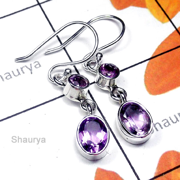 Amethyst A - SDE987-Exclusive Silver Designer Earring Amethyst A - SDE987-Exclusive Silver Designer Earring