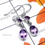 Amethyst A - SDE987-Exclusive Silver Designer Earring