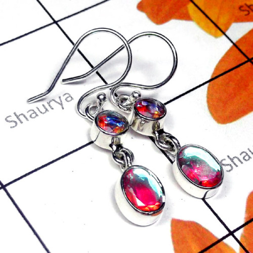 Rainbow Mystic B - SDE987-Exclusive Silver Designer Earring Rainbow Mystic B - SDE987-Exclusive Silver Designer Earring