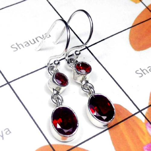 Garnet G - SDE987-Exclusive Silver Designer Earring Garnet G - SDE987-Exclusive Silver Designer Earring