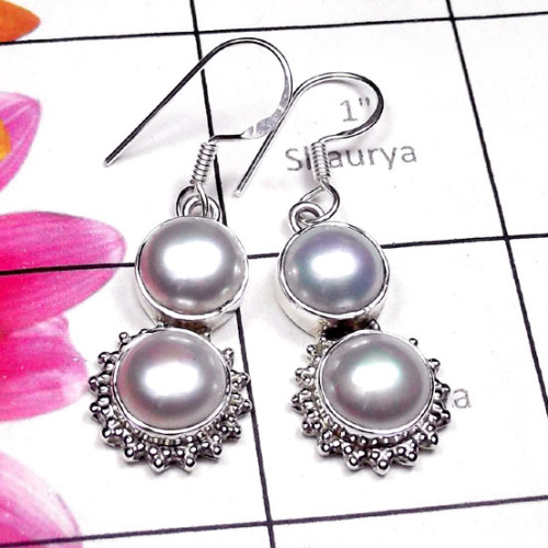 Pearl C - SDE988-Gorgeous Design Precious Gemstone Earrings Pearl C - SDE988-Gorgeous Design Precious Gemstone Earrings