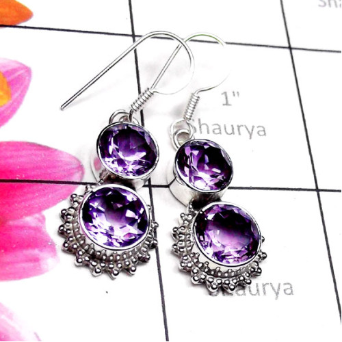 Amethyst D - SDE988-Gorgeous Design Precious Gemstone Earrings Amethyst D - SDE988-Gorgeous Design Precious Gemstone Earrings