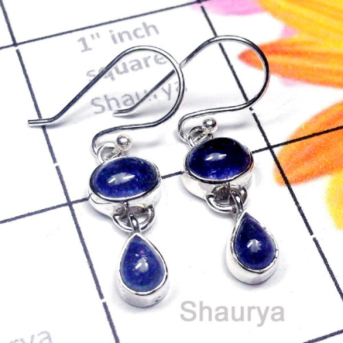 Tanzanite O - SDE955-Semiprecious Gemstone Elegant Earring
