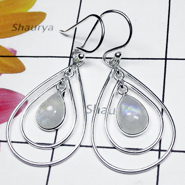 Rainbow C - SDE997-Exclusive Silver Fancy Earring