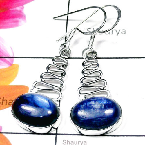 Kynite cab A - SDE999-Exclusive Silver Designer Earring