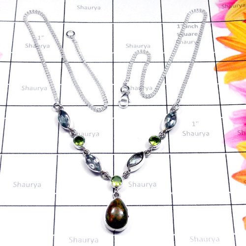 Rhyolite A - SDN999-Sterling Silver Lovely Gemstone Necklace