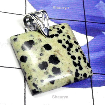 Dalmation Jasper O - SDP986-Dalmation Jasper Beautiful Gemstone Silver Drilled Pendan Dalmation Jasper O - SDP986-Dalmation Jasper Beautiful Gemstone Silver Drilled Pendan