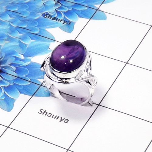Amethyst Gemstone Designer Ring SDR443-A- 925 Sterling Silver With Amethyst Gemstone Wholesale Rings