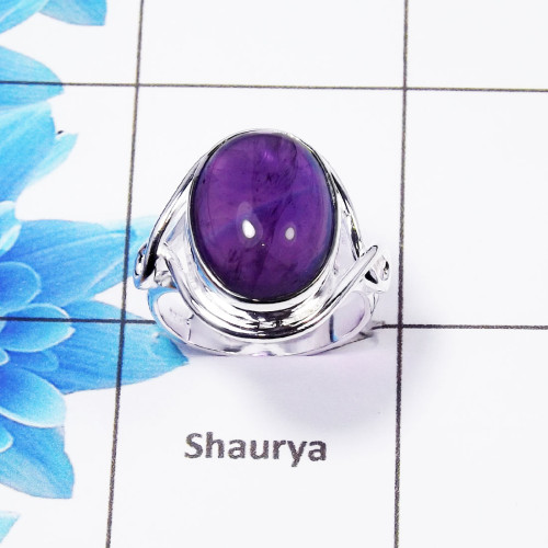 Amethyst Gemstone Designer Ring SDR443-A- 925 Sterling Silver With Amethyst Gemstone Wholesale Rings