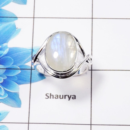 Rainbow Moonstone Gemstone Designer Ring SDR443-J- 925 Sterling Silver Rainbow Moonstone Gemstone Wholesale Rings