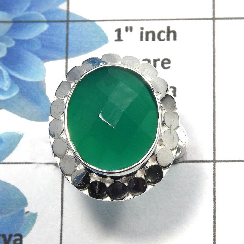Green Onyx Cut H - SDR446 - Natural Green Onyx Cut Gemstone Gemstone Designer Ring 925 Sterling Silver Green Onyx Cut H - SDR446 - Natural Green Onyx Cut Gemstone Gemstone Designer Ring 925 Sterling Silver