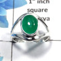 Green Onyx Cab B - SDR447 - Solid 925 Sterling Silver Natural Green Onyx Cab Gemstone Designer Ring