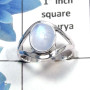 Rainbow Moonstone Cab D - SDR447 - Indian Company Made Solid 925 Sterling Silver Designer Ring