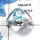 Blue Topaz Cut O - SDR448 - Solid 92.5% Sterling Silver Natural Blue Topaz Cut Gemstone Designer Ring