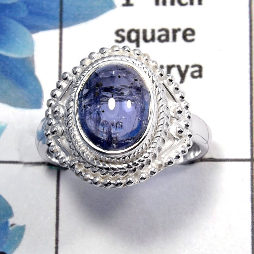 Tanzanite Cab F - SDR449 - Awesome Natural Blue Tanzanite Cab Gemstone Designer Ring Solid 925 Sterling Silver