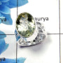 Green Amethyst Cut B - SDR450 - Amazing Natural Green Amethyst Cut Gemstone 925 Sterling Silver Designer Ring
