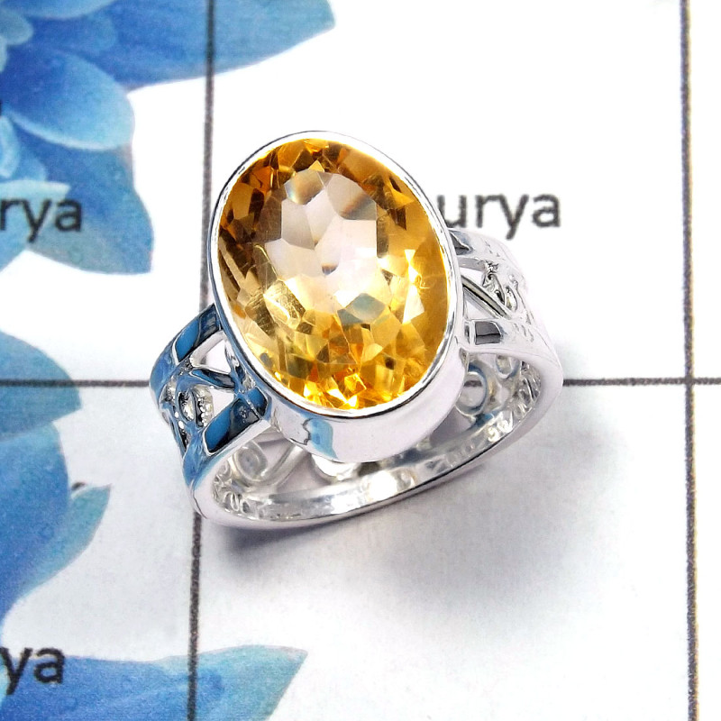 Citrine Cut D - SDR450 - Gorgeous Natural Citrine Cut Gemstone 925 Sterling Silver Designer Ring Citrine Cut D - SDR450 - Gorgeous Natural Citrine Cut Gemstone 925 Sterling Silver Designer Ring