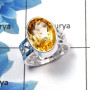Citrine Cut D - SDR450 - Gorgeous Natural Citrine Cut Gemstone 925 Sterling Silver Designer Ring