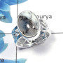 Dendritic Agate Cab B - SDR451 - Natural Dendritic Agate 10x14mm Oval Gemstone Designer Ring 925 Sterling Silver
