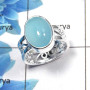 Blue Chalcedony Cab G - SDR451 - Awesome Natural Blue Chalcedony Gemstone 925 Sterling Silver Designer Ring