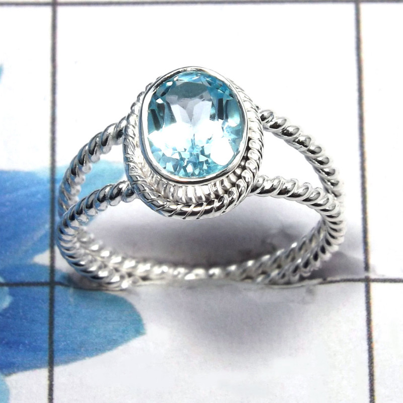 Blue Topaz Cut A - SDR459 - Gorgeous Natural Blue Topaz Cut Gemstone 925 Sterling Silver Designer Ring Blue Topaz Cut A - SDR459 - Gorgeous Natural Blue Topaz Cut Gemstone 925 Sterling Silver Designer Ring