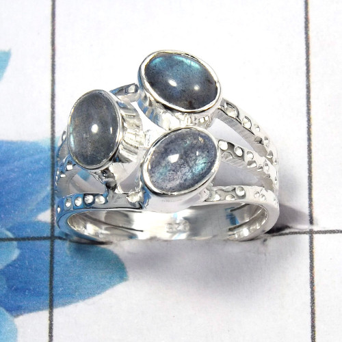 Labradorite Cab B - SDR461 - Solid 925 Sterling Silver Natural Blue Fire Labradorite Gemstone Designer Ring Labradorite Cab B - SDR461 - Solid 925 Sterling Silver Natural Blue Fire Labradorite Gemstone Designer Ring