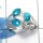 Blue Turquoise Cab C - SDR461 - Indian Company Made Solid 925 Sterling Silver Designer Ring