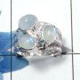 Rainbow Moonstone Cab D - SDR461 - Natural Blue Fire Rainbow Moonstone Gemstone Designer Ring 925 Sterling Silver