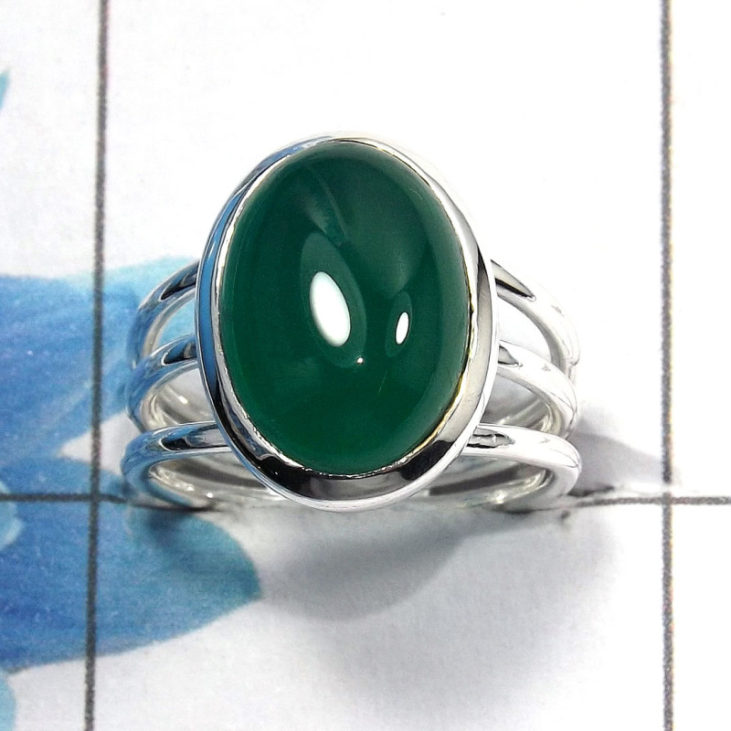 Green Onyx Cab D - SDR462 - Natural Green Onyx 10x14mm Oval Gemstone Designer Ring 925 Sterling Silver Green Onyx Cab D - SDR462 - Natural Green Onyx 10x14mm Oval Gemstone Designer Ring 925 Sterling Silver