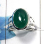 Green Onyx Cab D - SDR462 - Natural Green Onyx 10x14mm Oval Gemstone Designer Ring 925 Sterling Silver