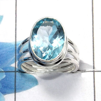 Blue Topaz Cut G - SDR462 - Newly Arrival Natural Blue Topaz Cut Gemstone Designer Ring 925 Sterling Silver Blue Topaz Cut G - SDR462 - Newly Arrival Natural Blue Topaz Cut Gemstone Designer Ring 925 Sterling Silver