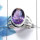 Amethyst Cut H - SDR462 - Solid 92.5% Sterling Silver Natural Purple Amethyst Cut Gemstone Designer Ring