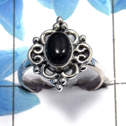 Blue Sunstone Cab C - SDR469 - Gorgeous Natural Blue Sunstone Cab Gemstone 925 Sterling Silver Designer Ring Blue Sunstone Cab C - SDR469 - Gorgeous Natural Blue Sunstone Cab Gemstone 925 Sterling Silver Designer Ring