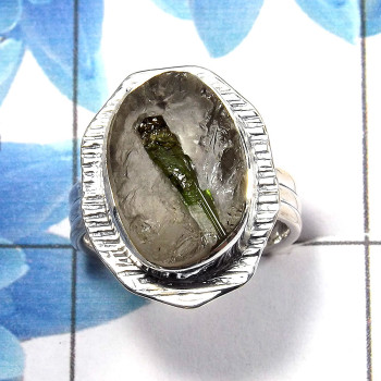 Tourmaline Specimen A - SDR477 - Natural Tourmaline Specimen Gemstone 925 Sterling Silver Designer Ring Tourmaline Specimen A - SDR477 - Natural Tourmaline Specimen Gemstone 925 Sterling Silver Designer Ring