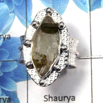 Tourmaline Specimen C - SDR477 - Party Look Natural Tourmaline Specimen Gemstone 925 Sterling Silver Designer Ring Tourmaline Specimen C - SDR477 - Party Look Natural Tourmaline Specimen Gemstone 925 Sterling Silver Designer Ring