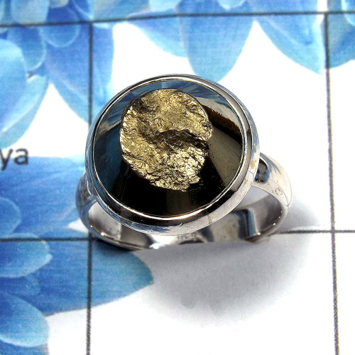 Pyrite Druzy B - SDR478 - Solid 92.5% Sterling Silver Natural Pyrite Druzy Gemstone Designer Ring Pyrite Druzy B - SDR478 - Solid 92.5% Sterling Silver Natural Pyrite Druzy Gemstone Designer Ring