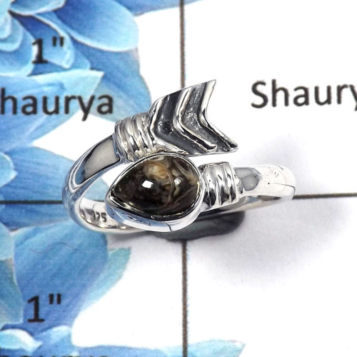 Turtella Jasper Cab B - SDR500 - Solid 925 Sterling Silver Natural Turtella Jasper Gemstone Designer Ring Turtella Jasper Cab B - SDR500 - Solid 925 Sterling Silver Natural Turtella Jasper Gemstone Designer Ring